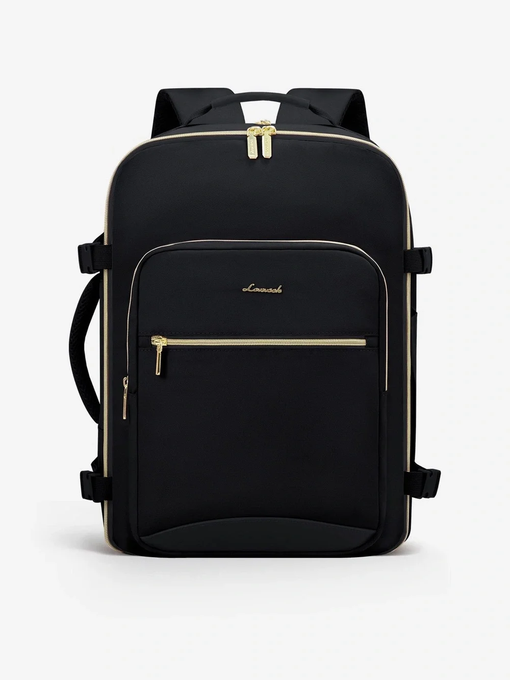 Lovevook Black Travel Luggage Backpack with Gold Accents NWOT